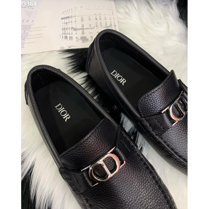 ✅New✅Giày Moca - Giày Lười Di0R Đen CD Cao Cấp