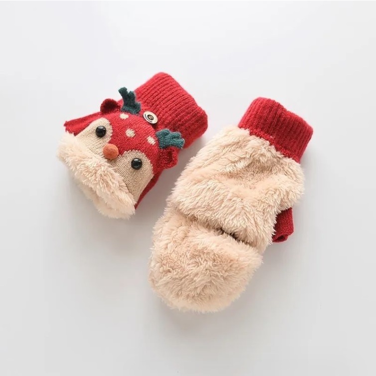 GĂNG TAY LEN LÓT LÔNG SIÊU ẤM CHO BÉ 3-12 TUỔI