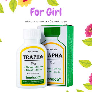 Khử mùi hôi chân, hôi nách Trapha 30g - dạng bột giúp hết mùi giày, giảm tiết mồ hôi - Traphaco