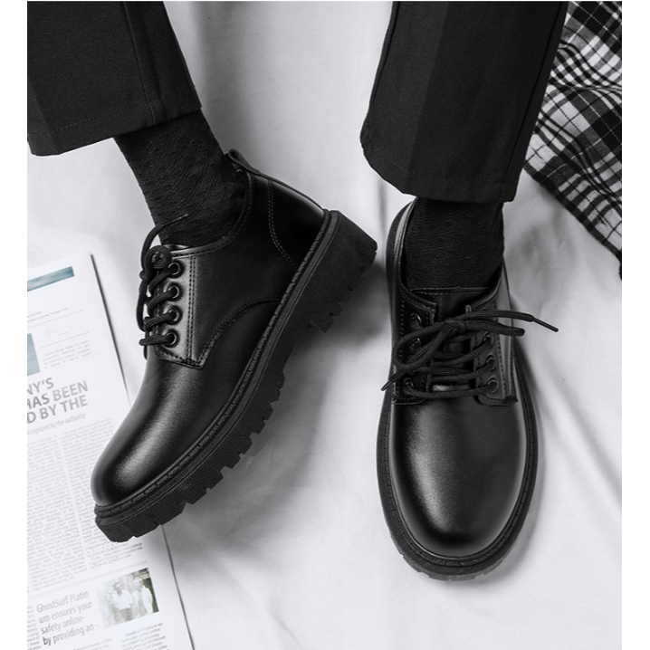 Giày đốc nam da mềm, đế cao khâu đế thanh lịch