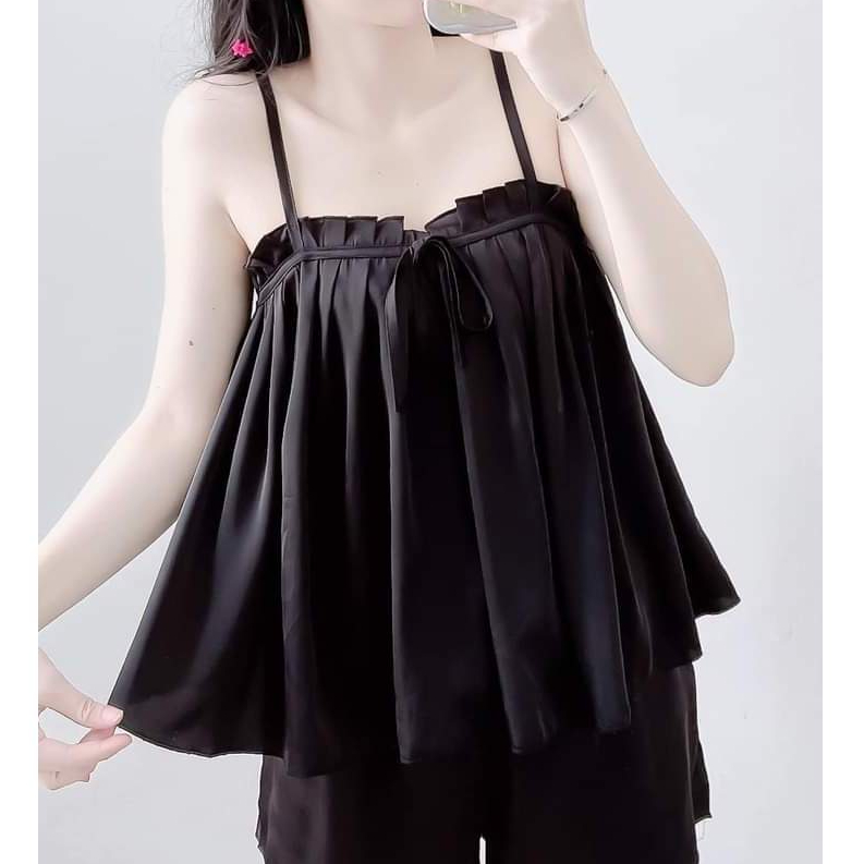 Đồ bộ ngủ nữ 2 dây sexy, đồ ngủ hai dây, đồ bộ nữ mặc nhà Latin mềm mịn mát dưới 55kg - cn67