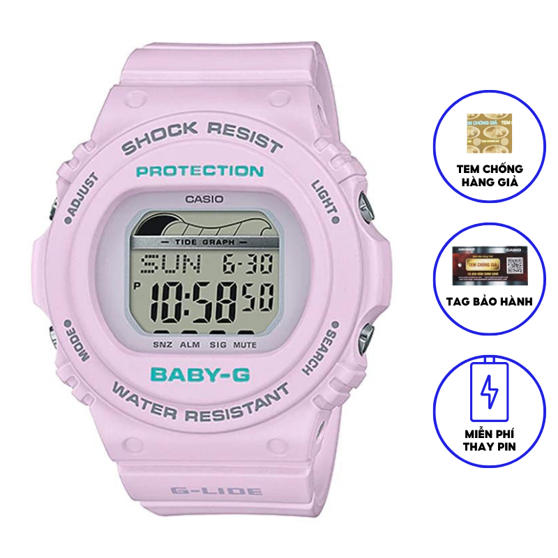 Đồng hồ nữ dây nhựa BABYG chính hãng Casio BLX-570-6DR