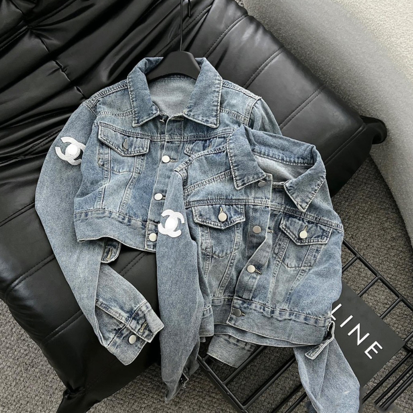 Áo jean croptop khoác ngoài chất vải bò có mũ denim thời trang nam nữ unisex fom rộng