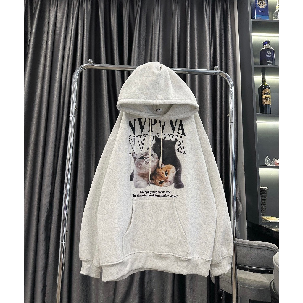 Áo sweater nữ mèo nam unisex form rộng nỉ bông cotton local brand cặp đôi người yêu cổ tròn A208