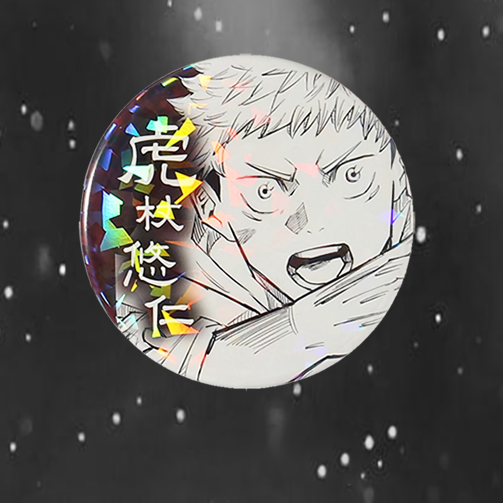 Huy Hiệu in hình JUJUTSU KAISEN ver MANGA HOLOGRAM Chú Thuật Hồi Chiến cài áo túi xinh xắn anime chibi