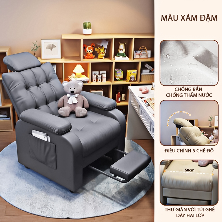 Ghế Xoay Văn Phòng, Ghế Sofa Đơn Có Gác Chân Có Bánh Xe Ngả 5 Cấp Độ 180 Độ , Độ Bền Cao Chịu Lực Tốt | BigBuy360 - bigbuy360.vn