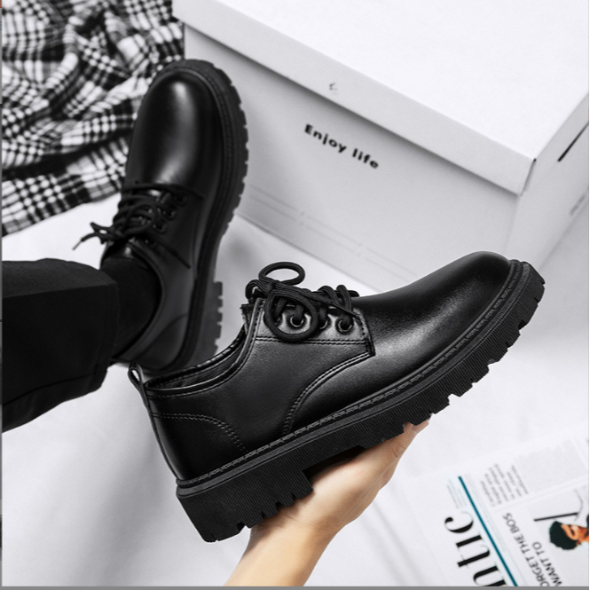 Giày đốc nam da mềm, đế cao khâu đế thanh lịch