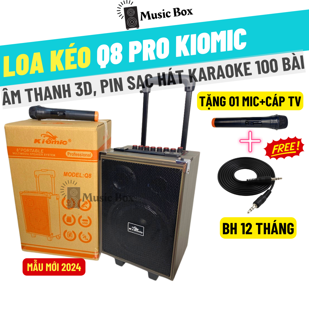 Loa Kéo Karaoke Bluetooth Kiomic Q8 Pro Hát Siêu Hay Mẫu Mới 2024-Music Box BH 12T 