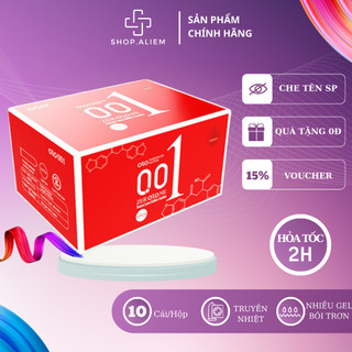  Bao cao su olo đỏ kéo dài thời gian siêu mỏng 0.01mm truyền nhiệt hộp 10 chiếc bcs 