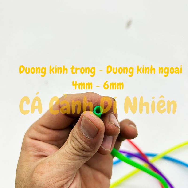 Dây oxy Chống Gập dây sủi oxy MÀU Dày 4x6 mm dây lụa Co2 dẻo 1 mét cho hồ cá cảnh