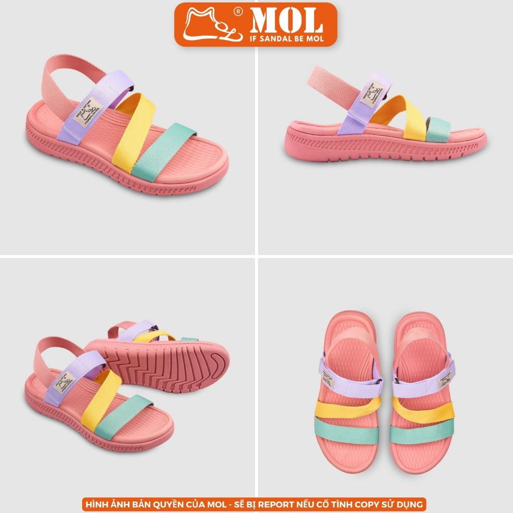 Giày sandal nam nữ quai chữ Z MOL MS2B màu đen