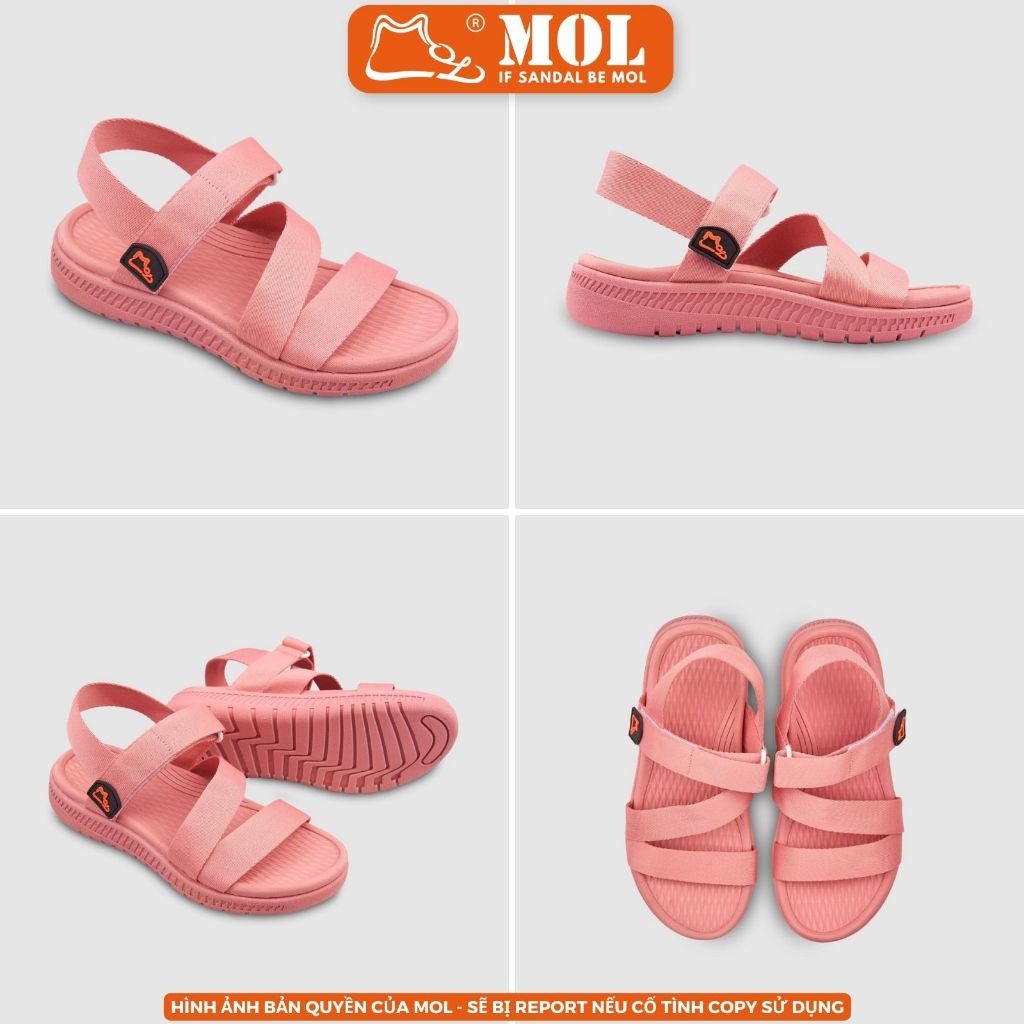 Giày sandal nam nữ quai chữ Z MOL MS2B màu đen