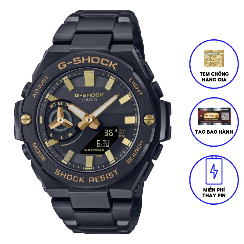 Đồng Hồ Casio Nam Dây Thép Không Ghỉ GSHOCK GST-B500BD-1A9DR Chính Hãng