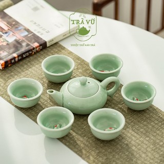 Bộ ấm cá chép 3d trà vũ 7 món