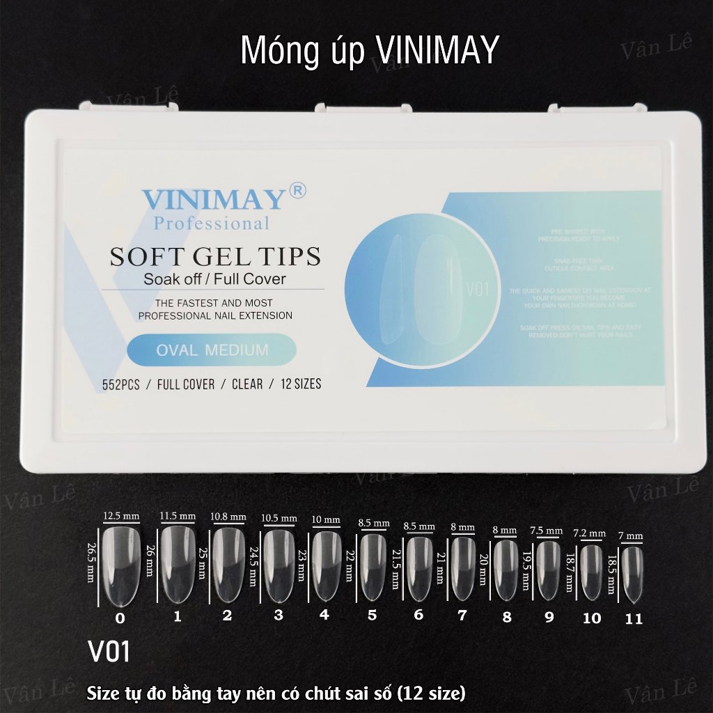 Móng úp vinimay form chuẩn mẫu mới siêu hot hộp 552 móng