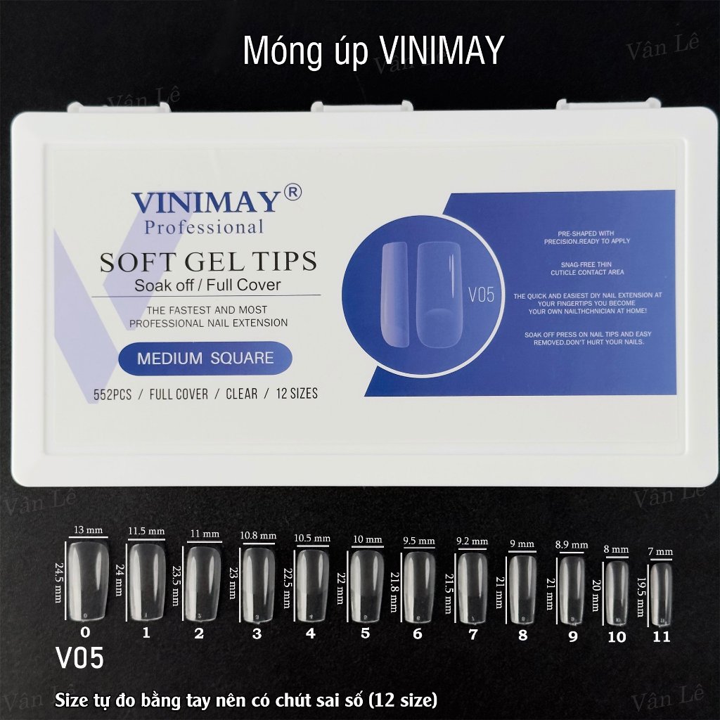 Móng úp vinimay form chuẩn mẫu mới siêu hot hộp 552 móng