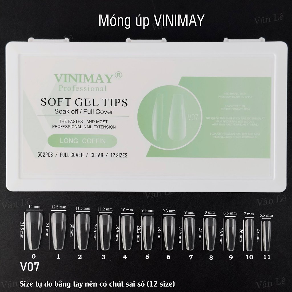 Móng úp vinimay form chuẩn mẫu mới siêu hot hộp 552 móng