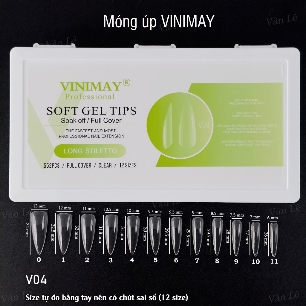 Móng úp vinimay form chuẩn mẫu mới siêu hot hộp 552 móng