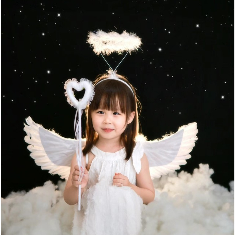 Cánh Thiên Thần 3 Chi Tiết Hóa Trang Thiên Thần Lông Vũ Dịp Trung Thu, Halloween Cho Bé Gái