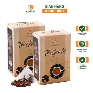 QV04 - Cuội - Combo 2 hộp trà gạo lứt Quê Việt giúp thanh nhiệt, mát gan - Hộp 600G (20 túi x 30G)