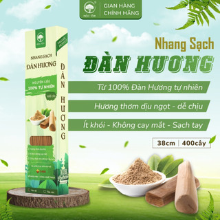 Nhang Sạch Đàn Hương MỘC LÂM 38cm 400 cây, Nhang Ít Khói Ít Tàn, Hương Thơm Dịu Ngọt Tự Nhiên