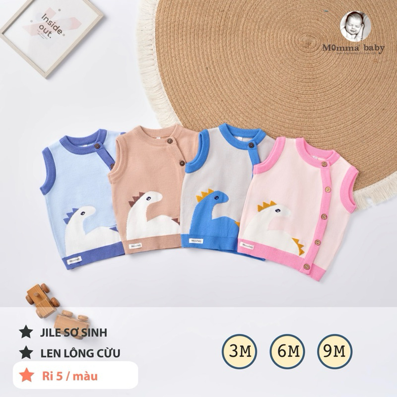 Áo gile cho bé sơ sinh hãng momma baby
