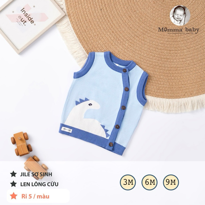 Áo gile cho bé sơ sinh hãng momma baby