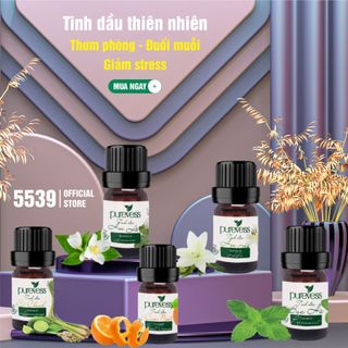 Tinh dầu thiên nhiên nguyên chất Purevess giúp thư giãn đuổi muỗi khử mùi 5ml - Shop 5539