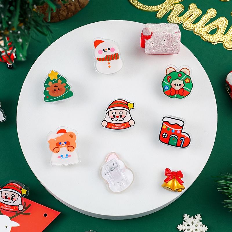 Kẹp giấy bằng nhựa phong cách giáng sinh, noel dễ thương
