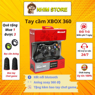  Tay cầm Chơi Game Microsoft Xbox 360 Full box Có Rung - Tay Cầm Có Dây Dùng Cho PC, Laptop chơi full skil