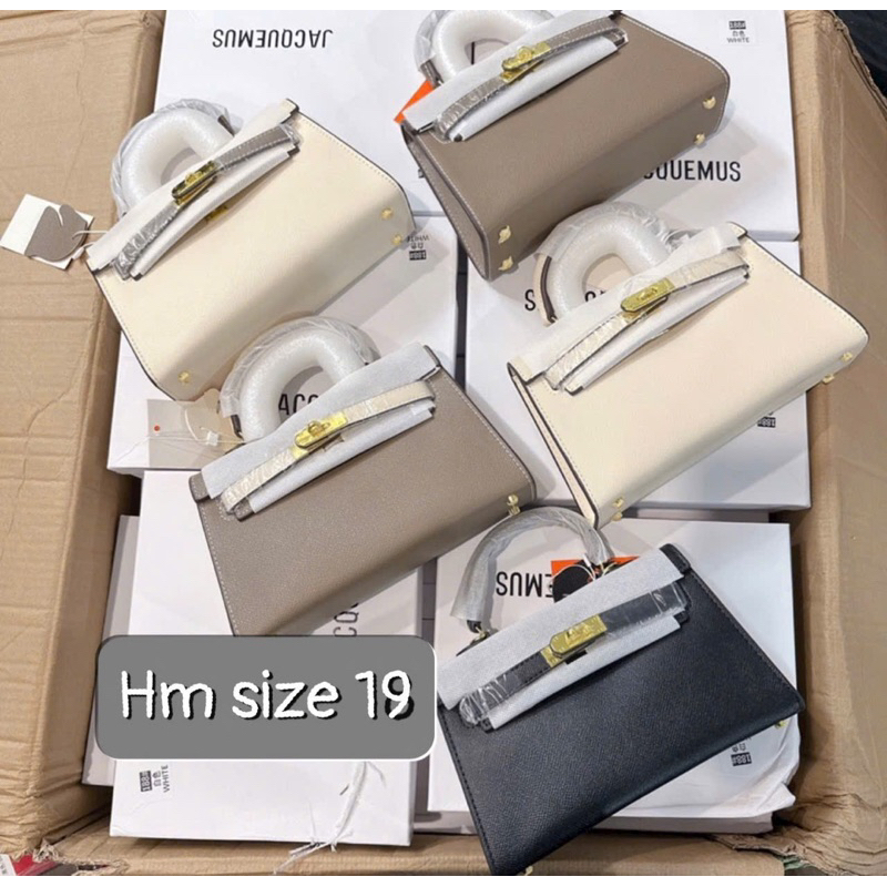 Túi Chữ H khoá vàng 1 Quai size 17cm & 22cm Tặng kèm khăn quấn