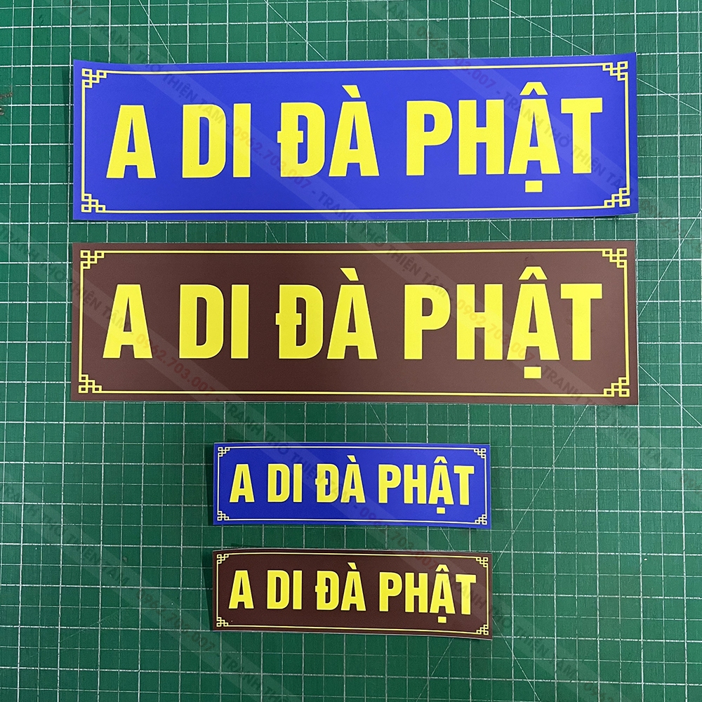 Decal dán A Di Đà Phật dán tường, cột điện... [CHỮ NGANG]