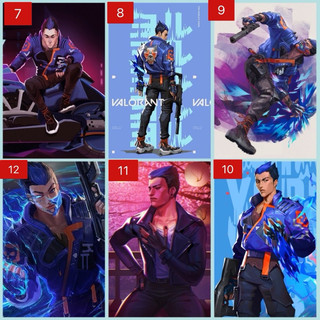 Tranh treo dán character valorant 3 ảnh a4 khác nhau / ảnh poster character game chiến thuật valorant