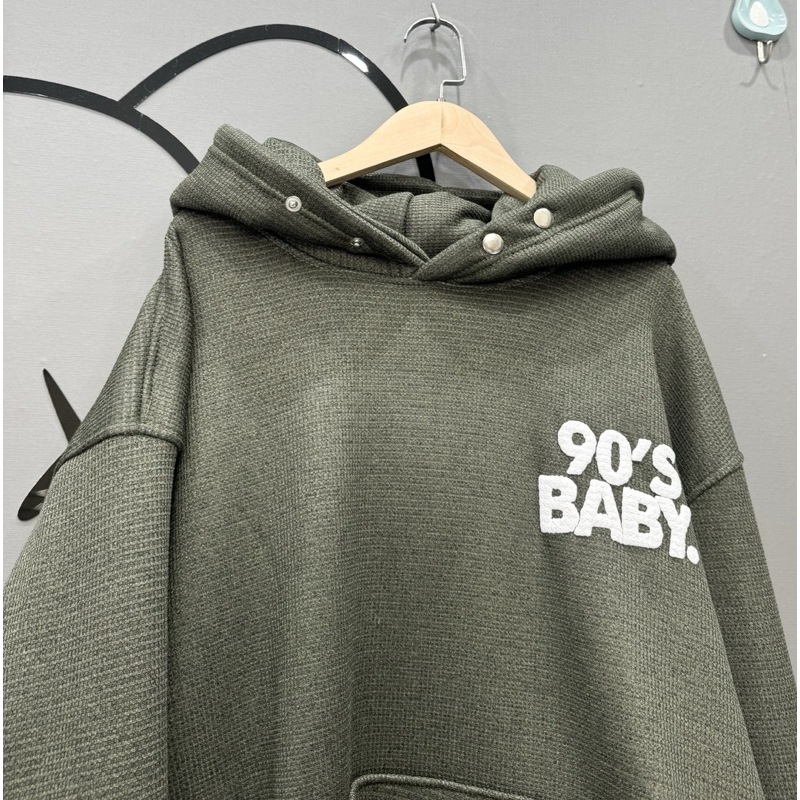Áo nỉ hoodie lót lông 90s