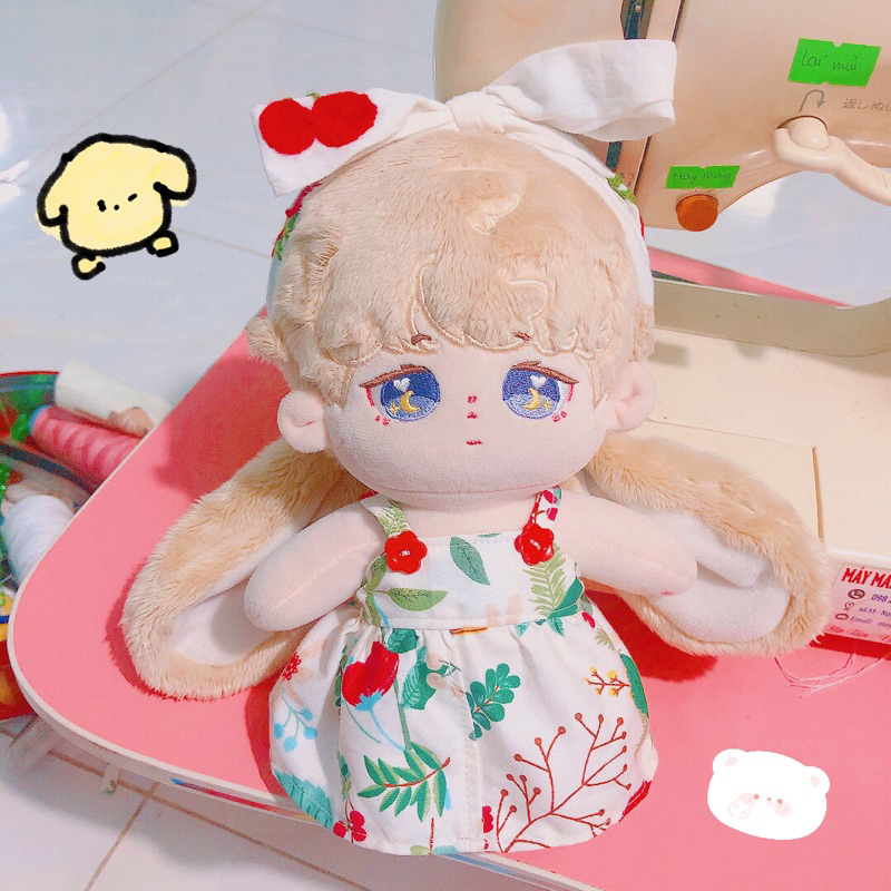Rập giấy cố định may outfit quần áo cho doll bông size 20cm - 15cm