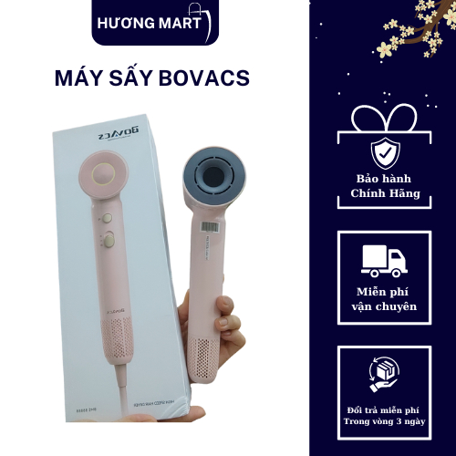 Máy sấy tóc ion âm tốc độ cao Bovacs độc quyền màu Hồng - Gia Dụng Hương Mart