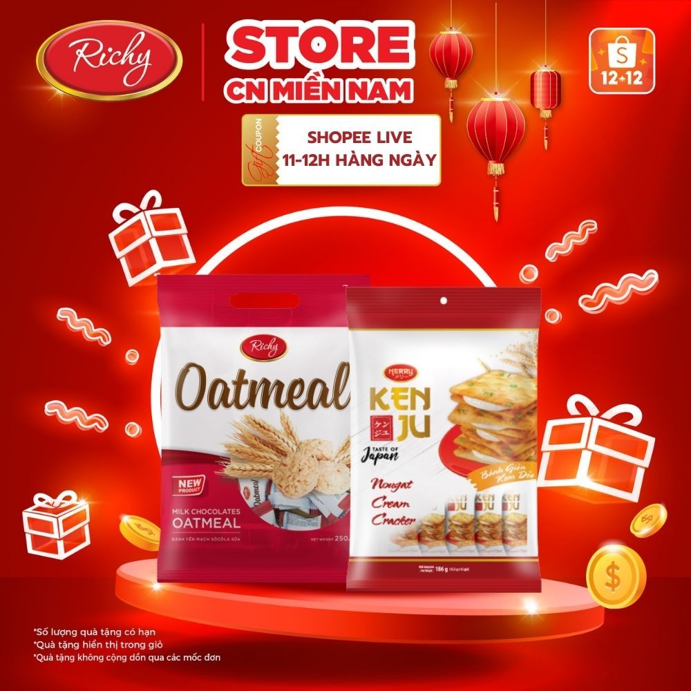 Combo bánh yến mạch Oatmeal và bánh quy hành kem dẻo Kenju Richy