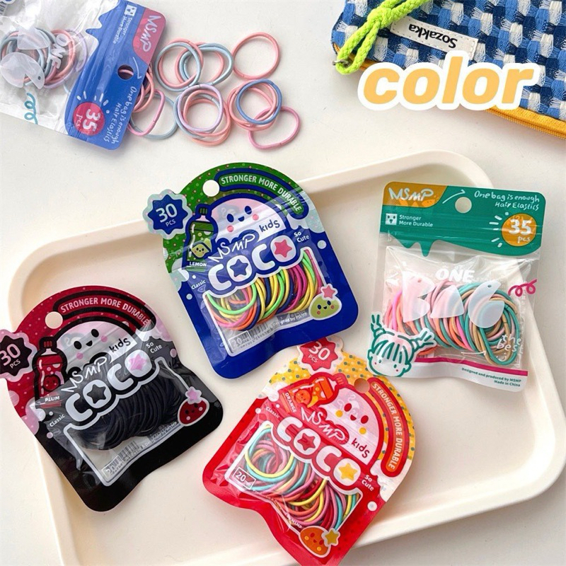 Gói 30-35 Dây Chun Cột Tóc, Buộc Tóc Đủ Màu Xinh Xắn Cho Bé