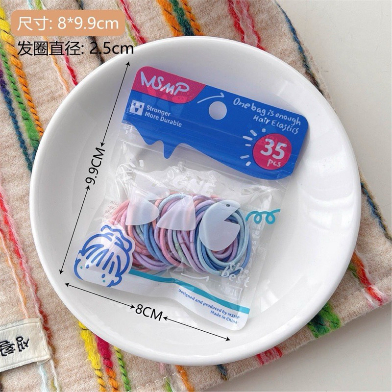 Gói 30-35 Dây Chun Cột Tóc, Buộc Tóc Đủ Màu Xinh Xắn Cho Bé