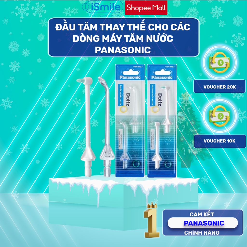 Combo 02 Đầu Tăm Nước Panasonic WEW0984W251 - Thay Thế Cho Máy Tăm Nước Panasonic EW1511, EW1513, EW-DJ31, EW-DJ33