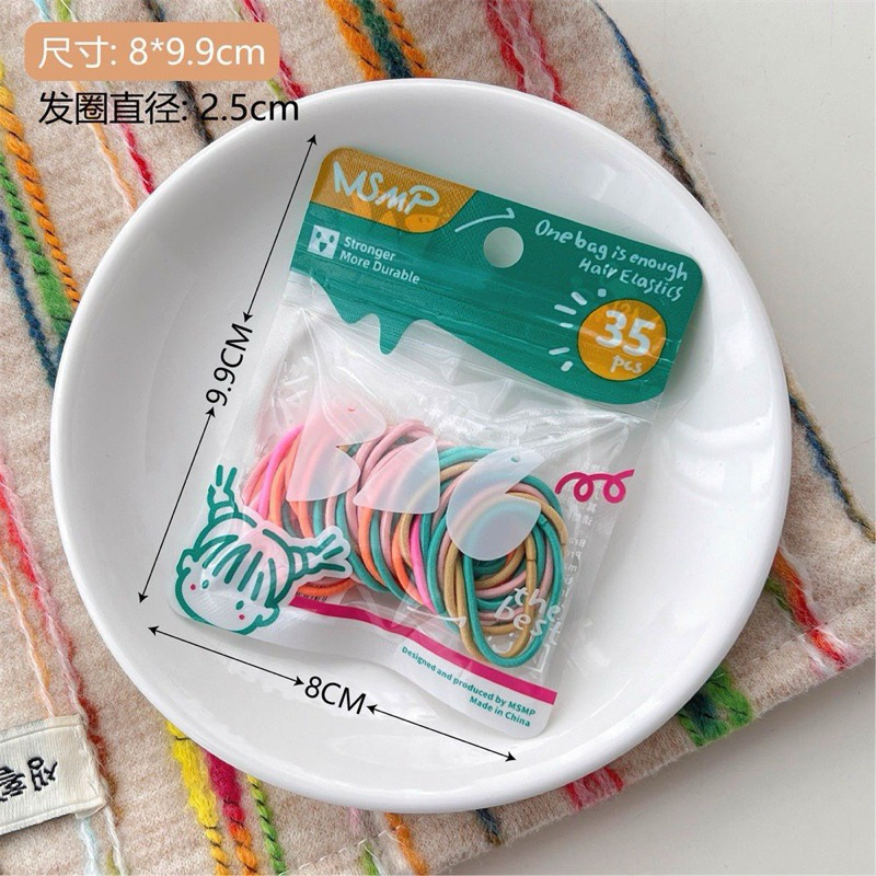 Gói 30-35 Dây Chun Cột Tóc, Buộc Tóc Đủ Màu Xinh Xắn Cho Bé