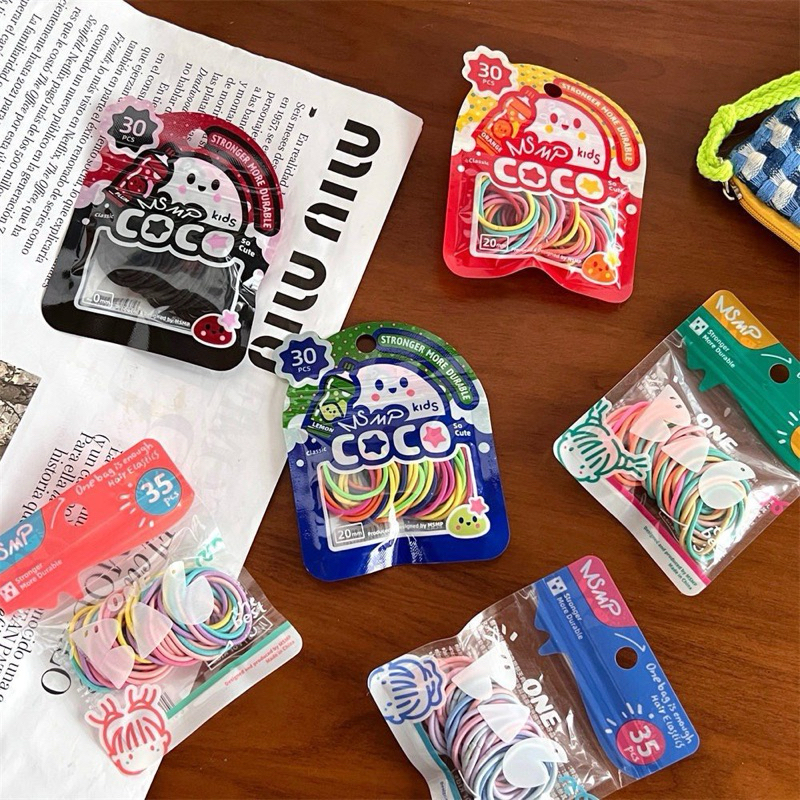 Gói 30-35 Dây Chun Cột Tóc, Buộc Tóc Đủ Màu Xinh Xắn Cho Bé