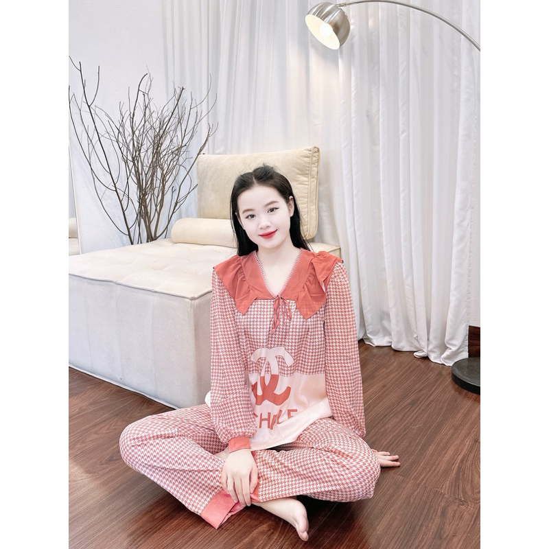 Tiệm nhà Mia - Bộ ngủ pyjama chất lụa xước mịn 2 mặt họa tiết cô gái