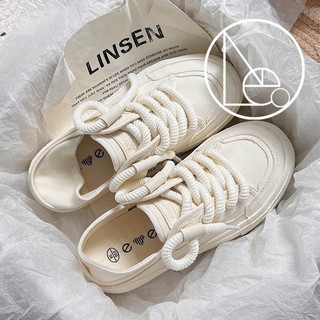 Giày sneaker nữ dây xoắn, đế xuồng 4cm, có thể giấu gót cực xinh