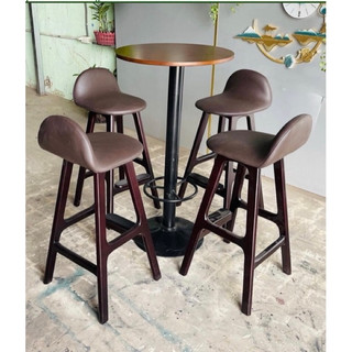 Ghế quầy bar chân gỗ mặt đệm