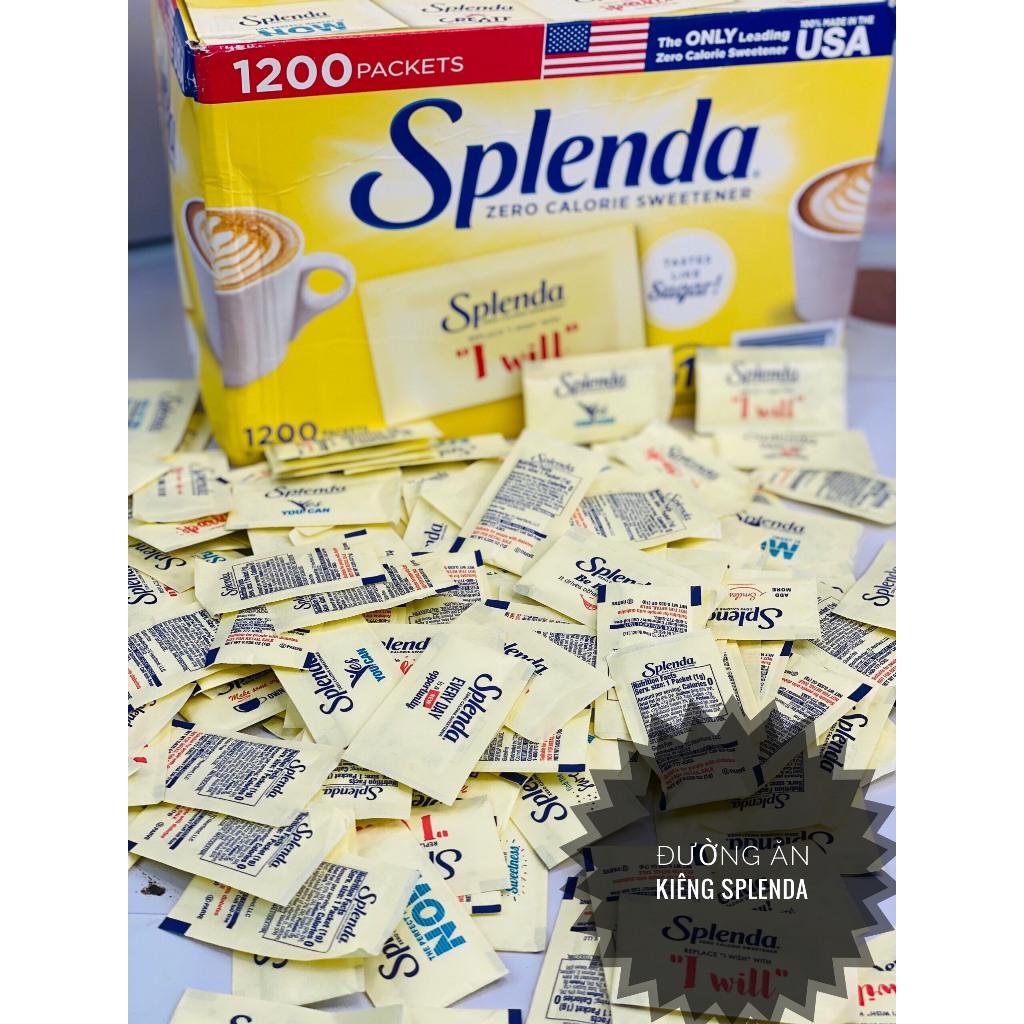 Combo 100 gói đường ăn kiêng Splenda dành cho người giảm cân ăn kiêng