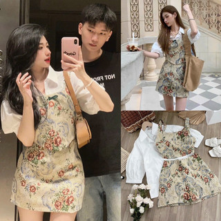 SET 3 MÓN ÁO DẠ PHỐI SƠMI NƠ KÈM CHÂN VÁY