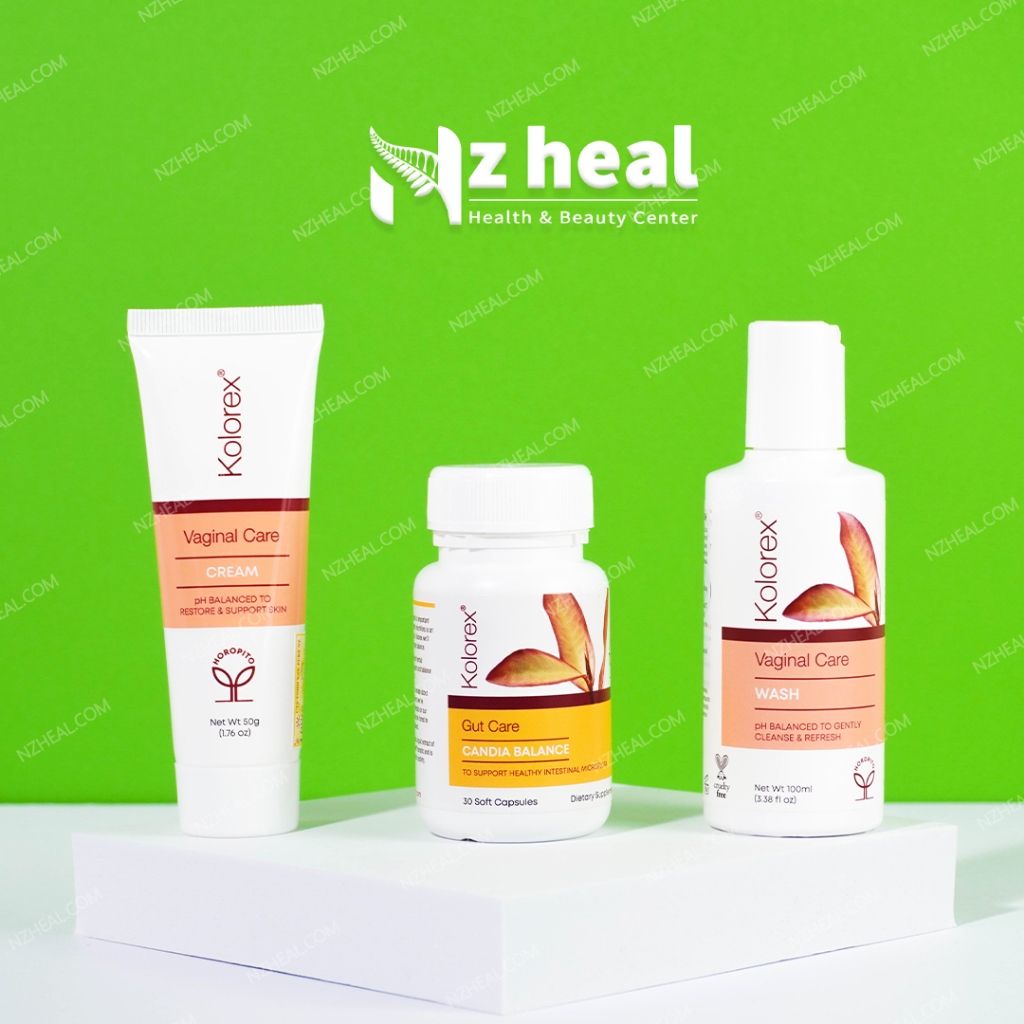 Bộ Chăm Sóc Vùng Kín Kolorex từ New Zealand (Gel rửa + Kem bôi + Viên uống)