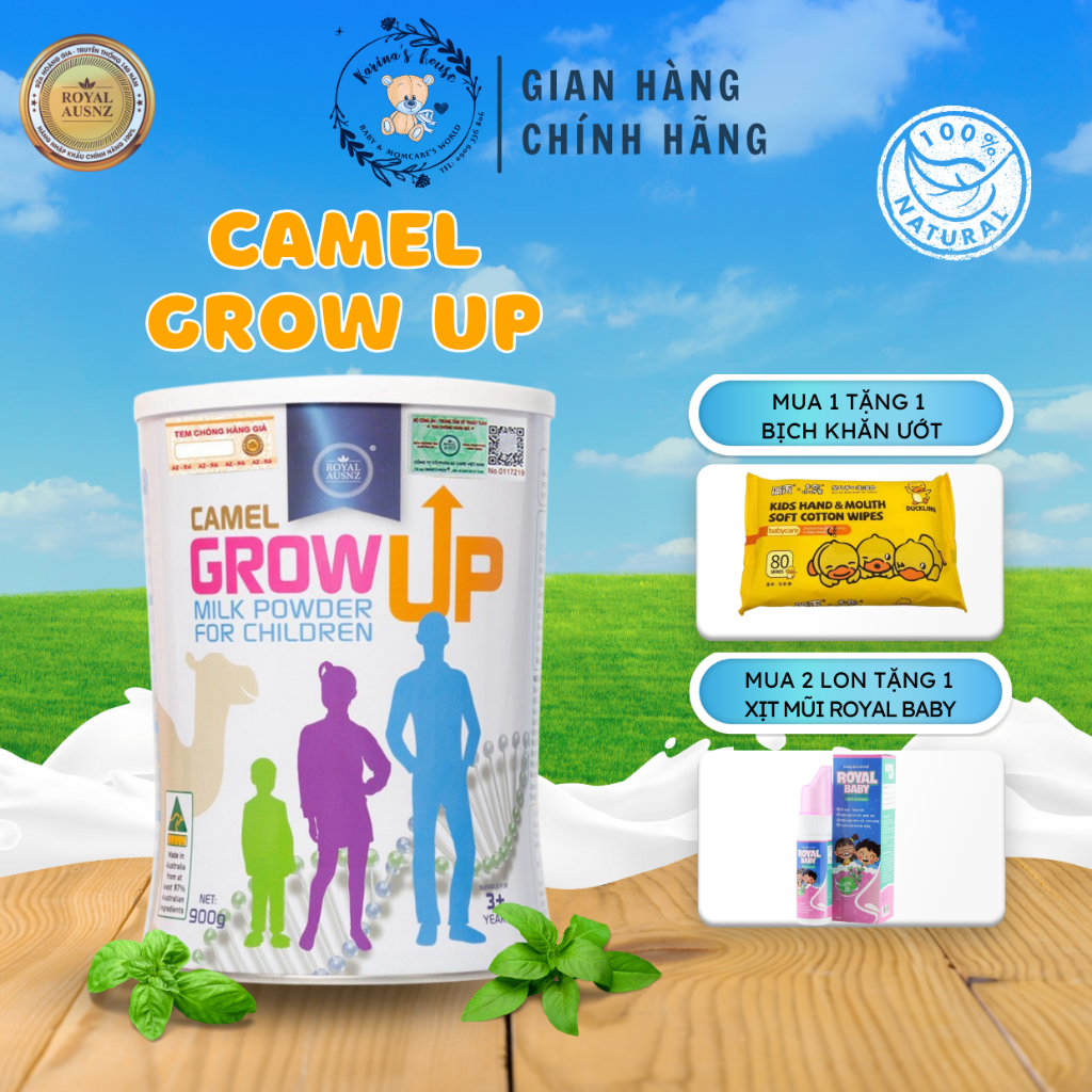 [Sẵn] Sữa Tăng Chiều Cao Cho Bé ROYAL AUSNZ Camel Grow Up Milk Powder Cho Trẻ Từ 3 Tuổi hộp 900g