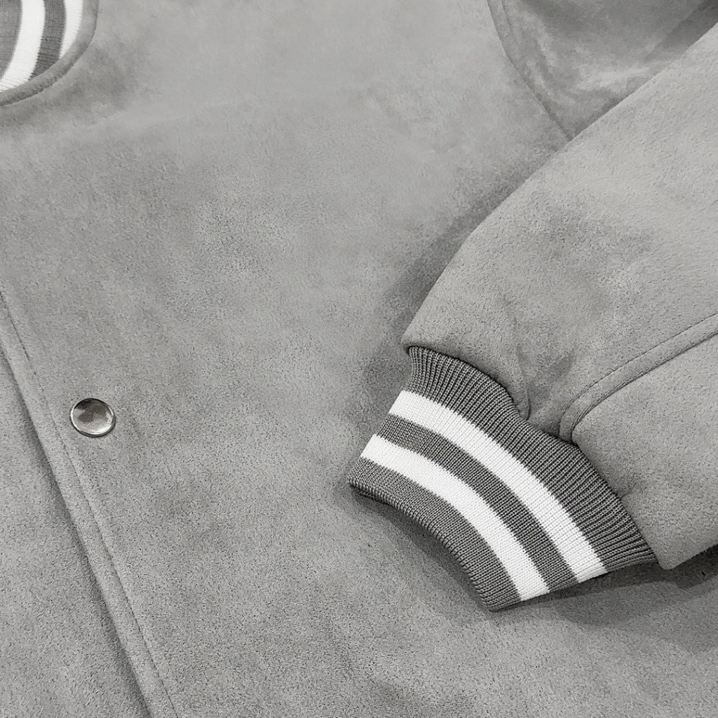 Áo khoác Da lộn nam LeeZone cao cấp | Bomber Da lộn cúc bấm